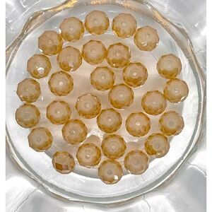 30pcs Beads for Jewelry #20105 Pale Gold Rondelle Bead
